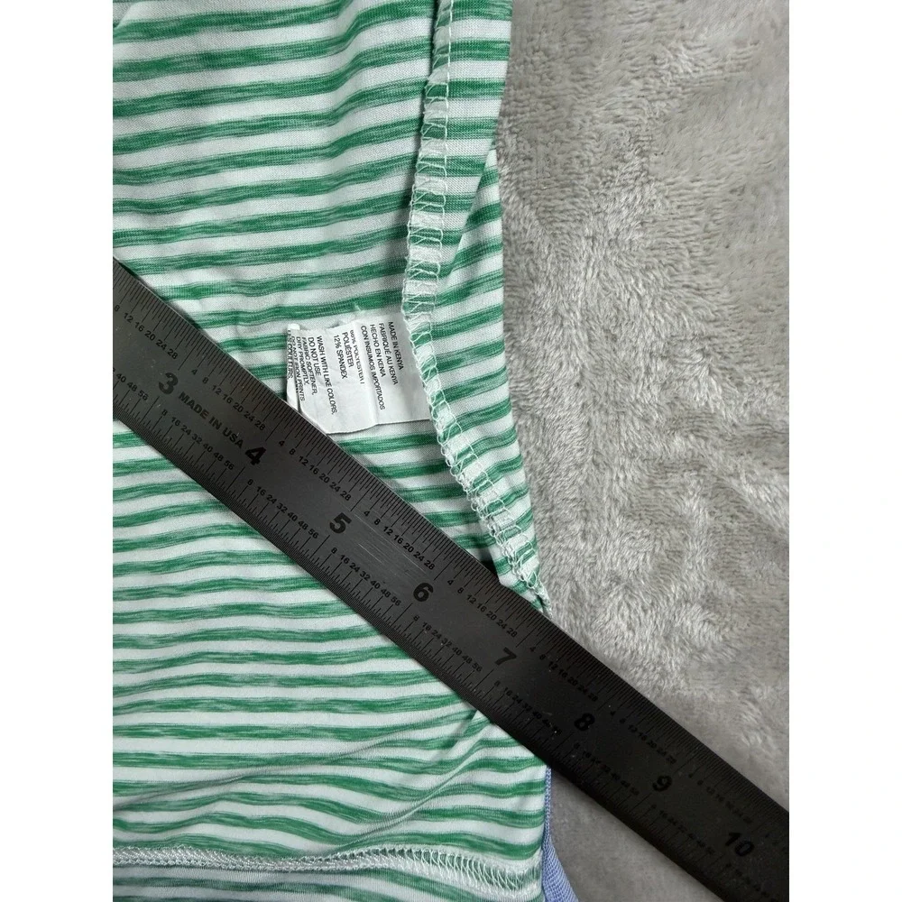 IZOD Golf Polo Shirt Mens‎ Large Green White Striped Short Sleeve Performance